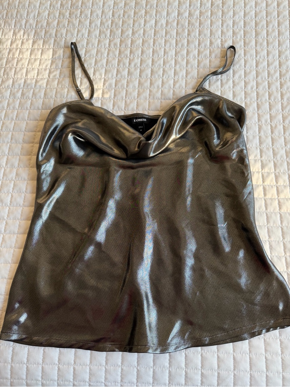 Express Metallic Cowl Neck Camisole
